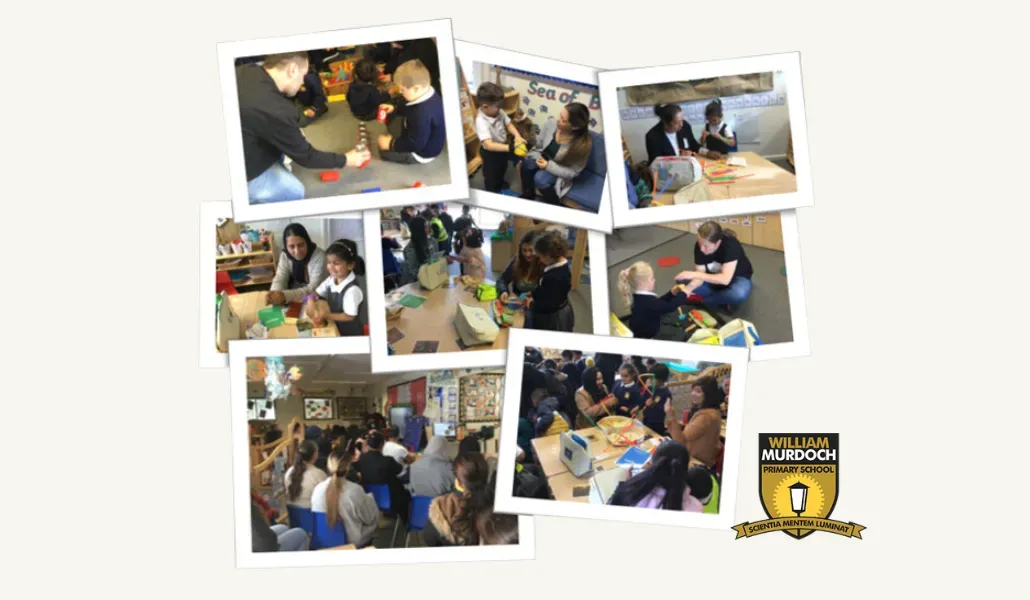 Collage of play sessions in schools and community settings