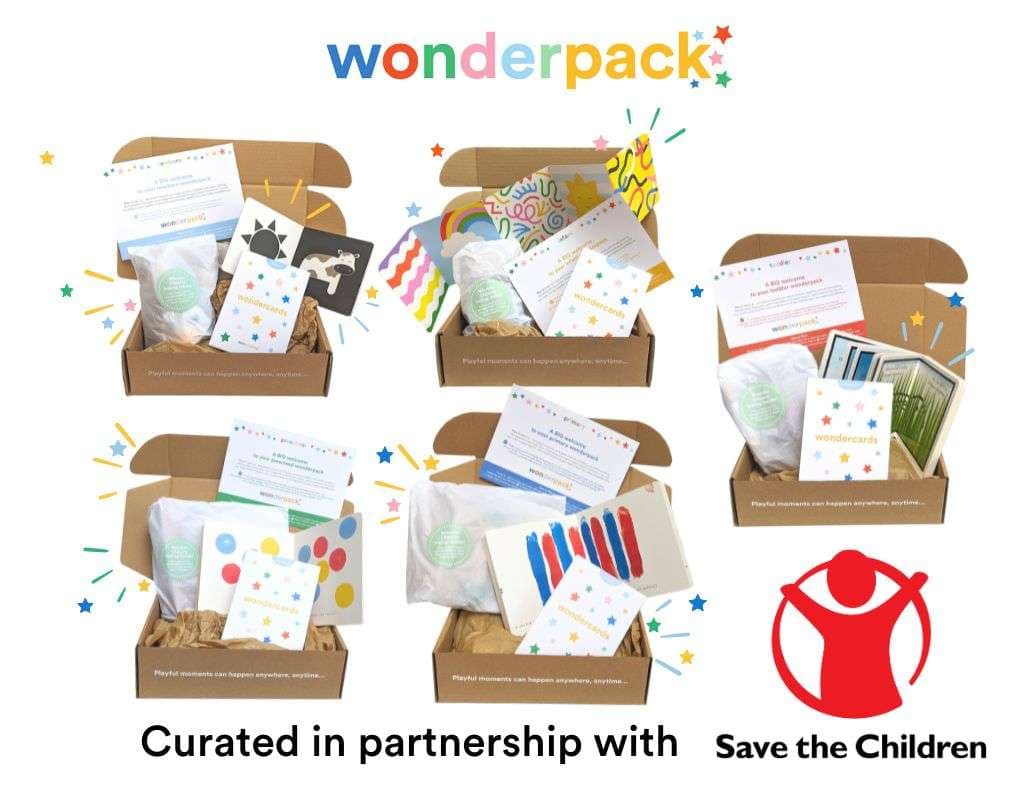 Wonderpack play boxes, curated in partnership with Save the Children