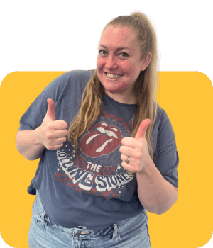 Valerie Fowler giving two thumbs up